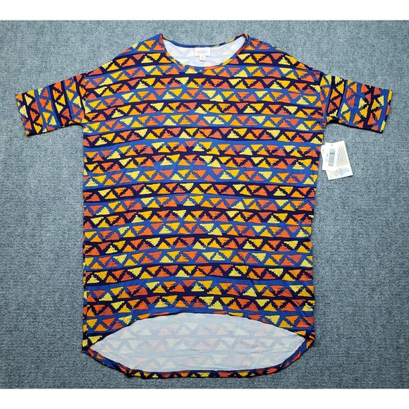 LulaRoe Irma Top Tunic Womens XS Multicolor Aztec Round Neck Short Sleeve New - Picture 1 of 9